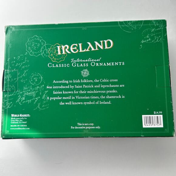 St. Patrick's Day Blown Glass Ornaments Beer Horseshoe Clover Leprechaun Ireland - Picture 10 of 10